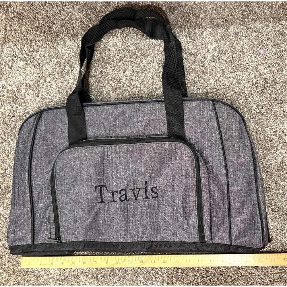Thirty One All Packed Duffle Gym Sports Bag Duffel Monogram TRAVIS NEW Shoe Area